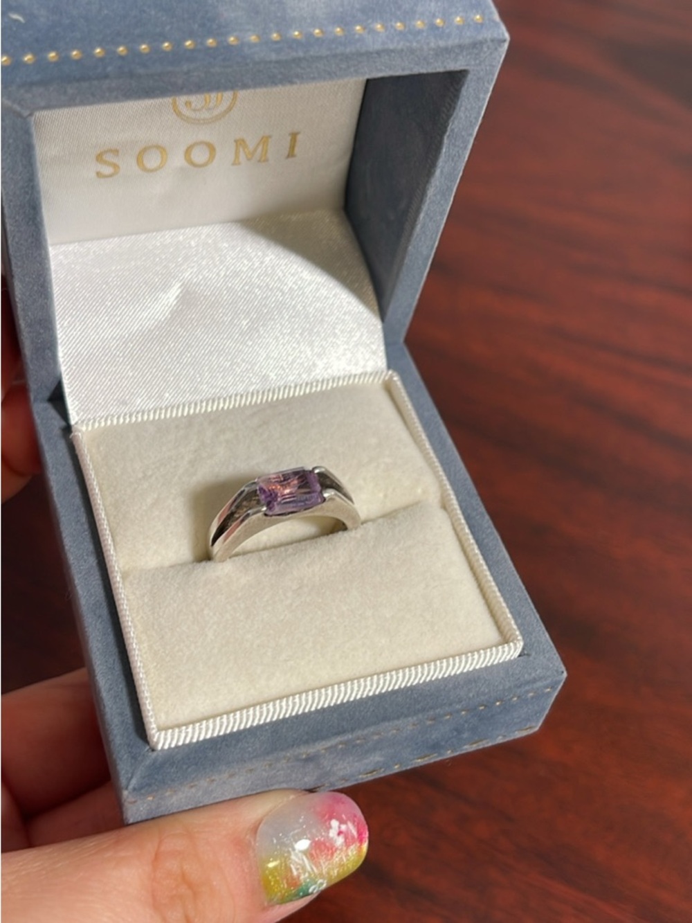Sterling Silver 925 Amethyst Ring 7